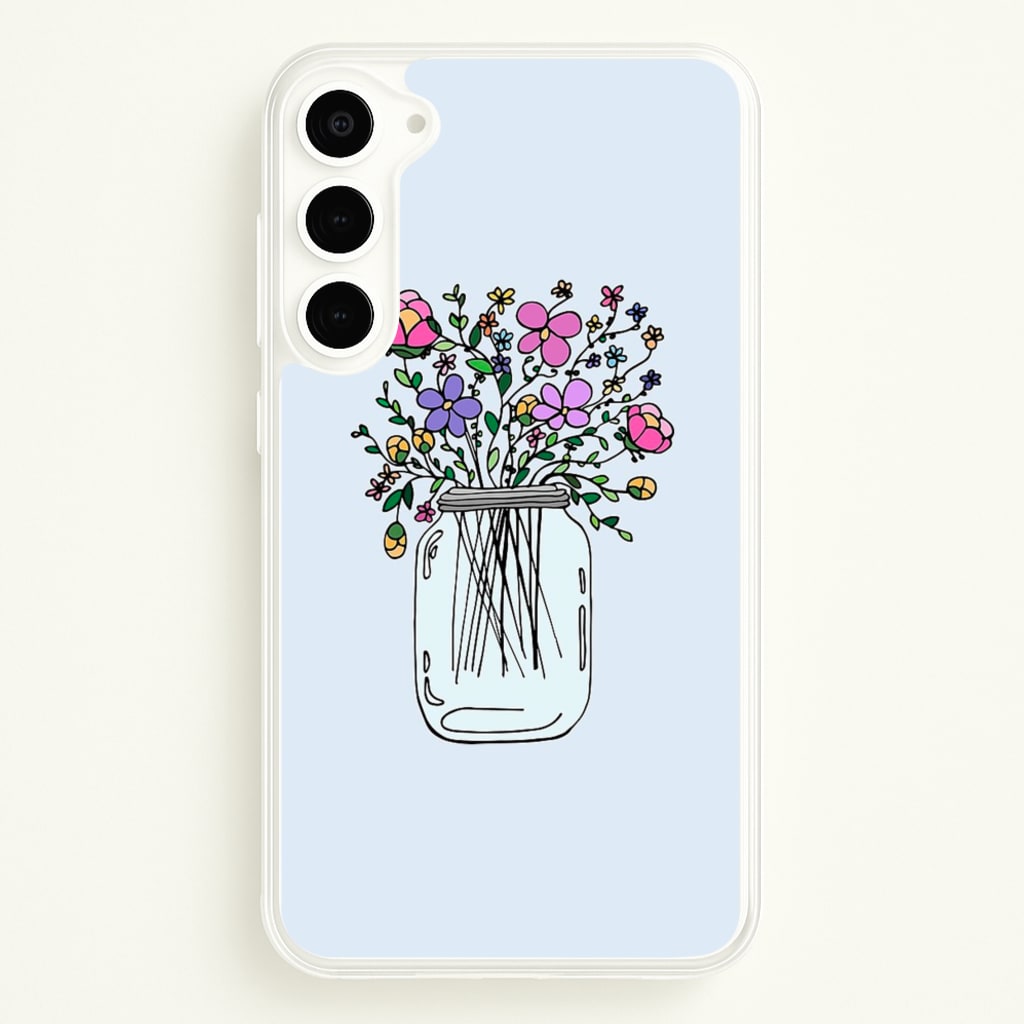 Cartoon Flower Jar - Floral Phone Case for Galaxy S23