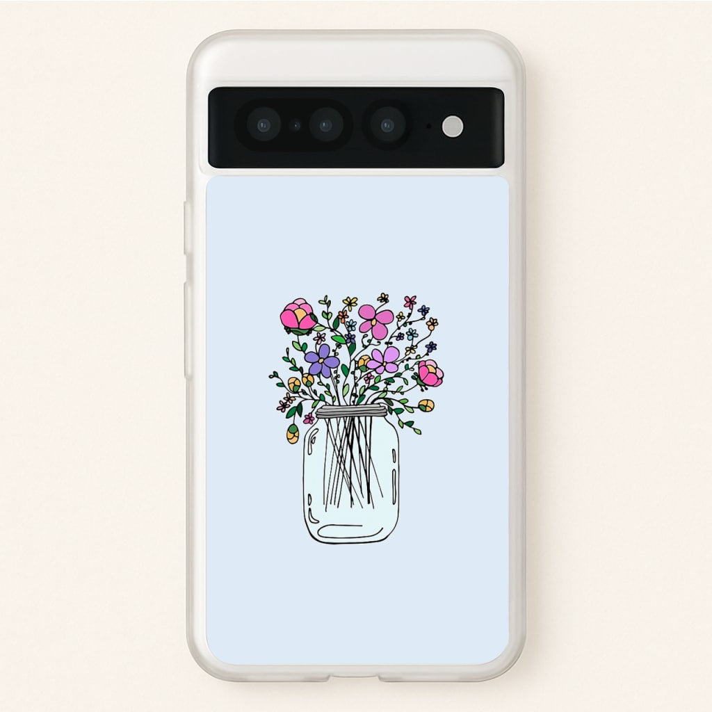 Cartoon Flower Jar - Floral Phone Case for Google Pixel 7 Pro