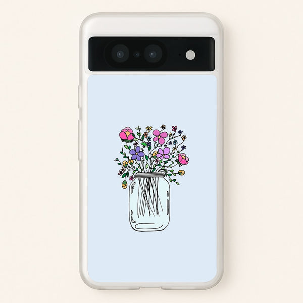 Cartoon Flower Jar - Floral Phone Case for Google Pixel 8