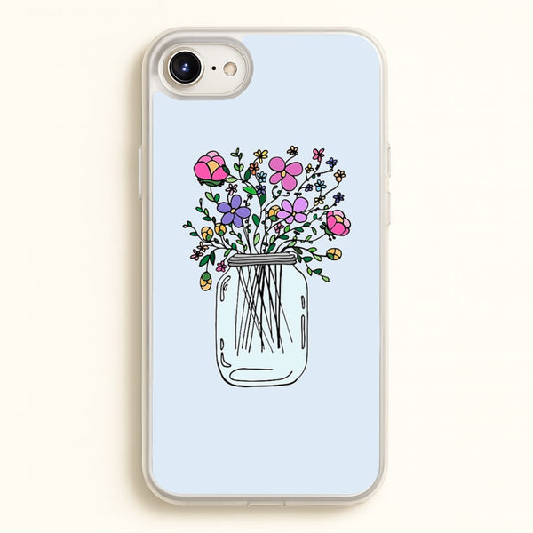 Cartoon Flower Jar - Floral Phone Case for iPhone 6 Plus / 7 Plus / 8 Plus