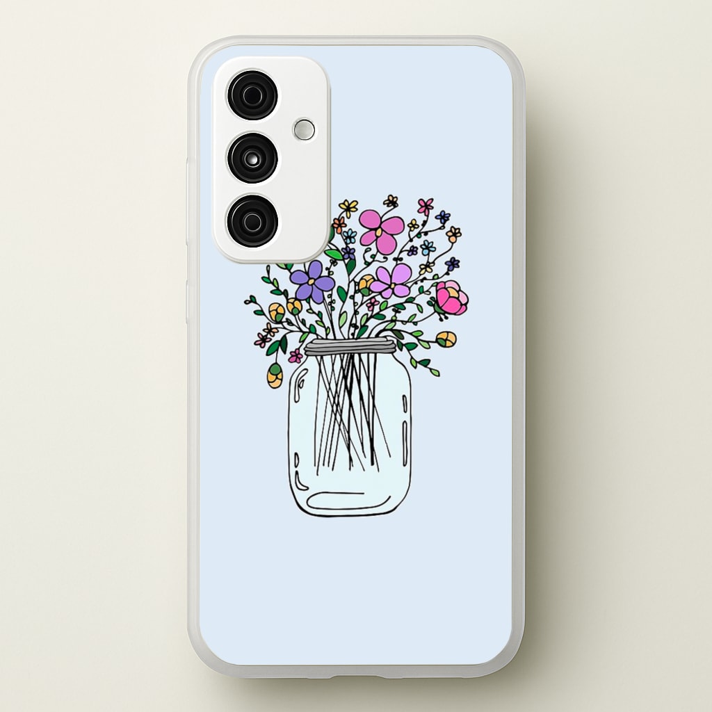 Cartoon Flower Jar - Floral Phone Case for Galaxy A35