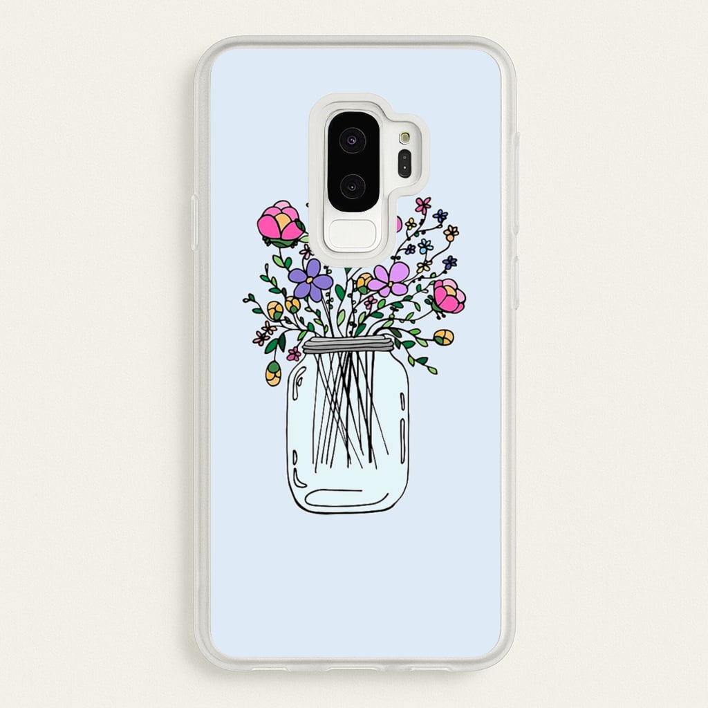Cartoon Flower Jar - Floral Phone Case for Galaxy S9 Plus