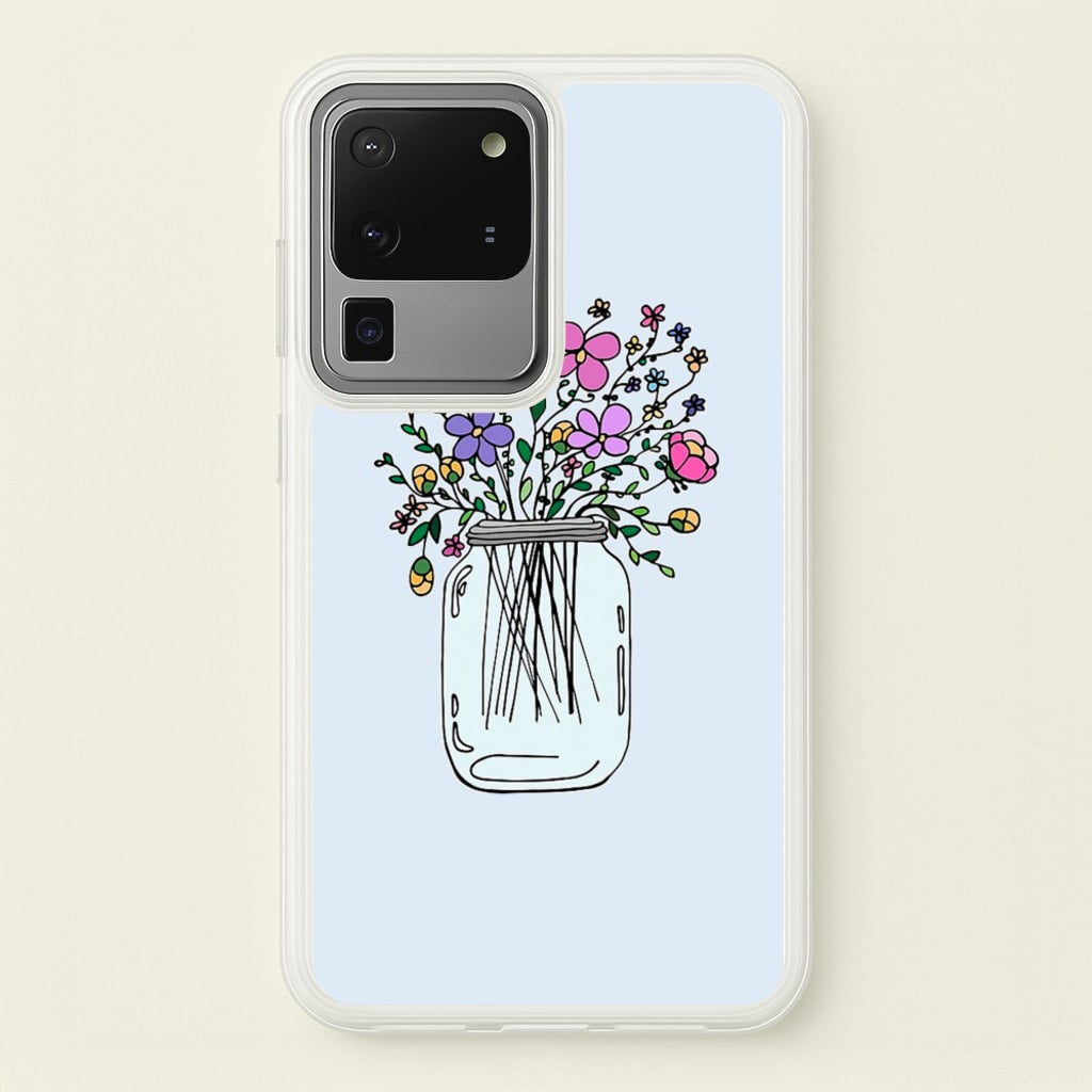Cartoon Flower Jar - Floral Phone Case for Galaxy S20 Ultra