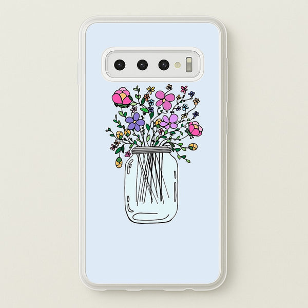 Cartoon Flower Jar - Floral Phone Case for Galaxy S10
