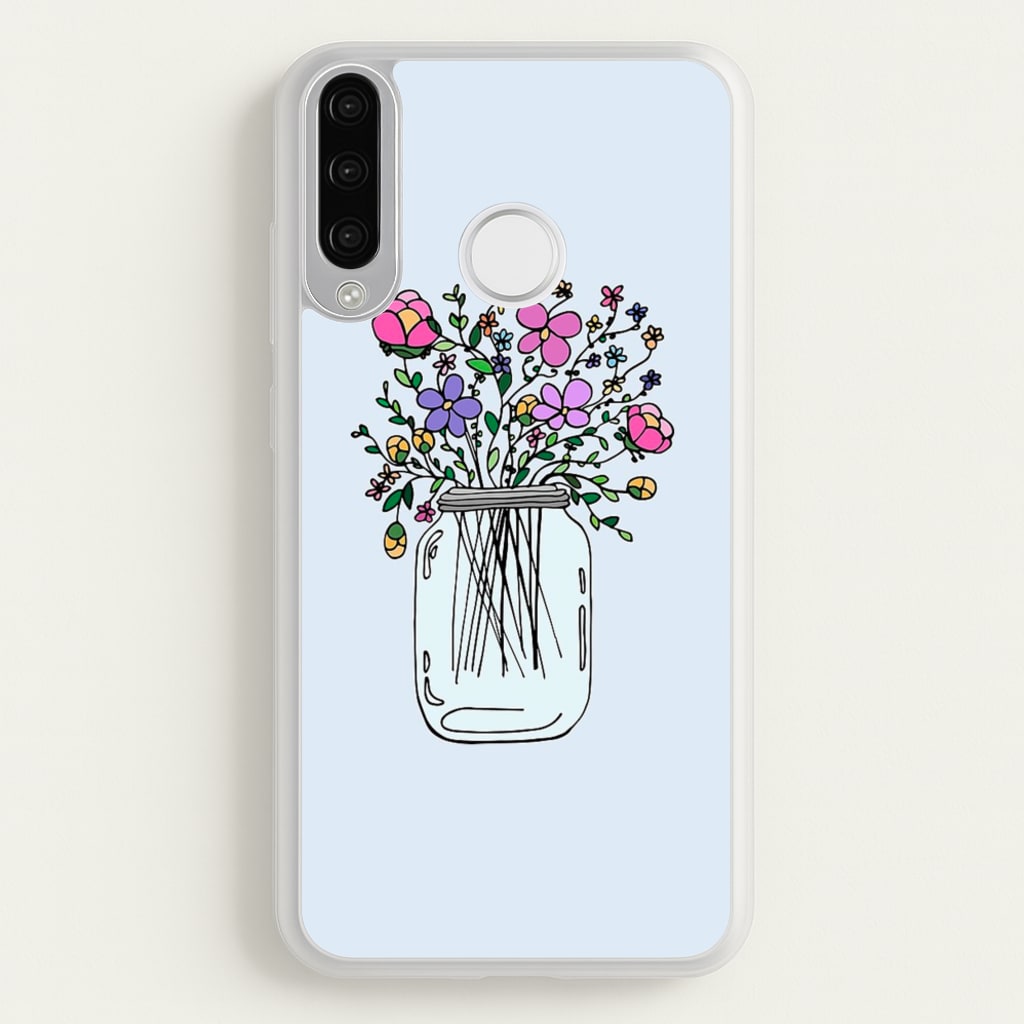 Cartoon Flower Jar - Floral Phone Case for Huawei P30 Lite