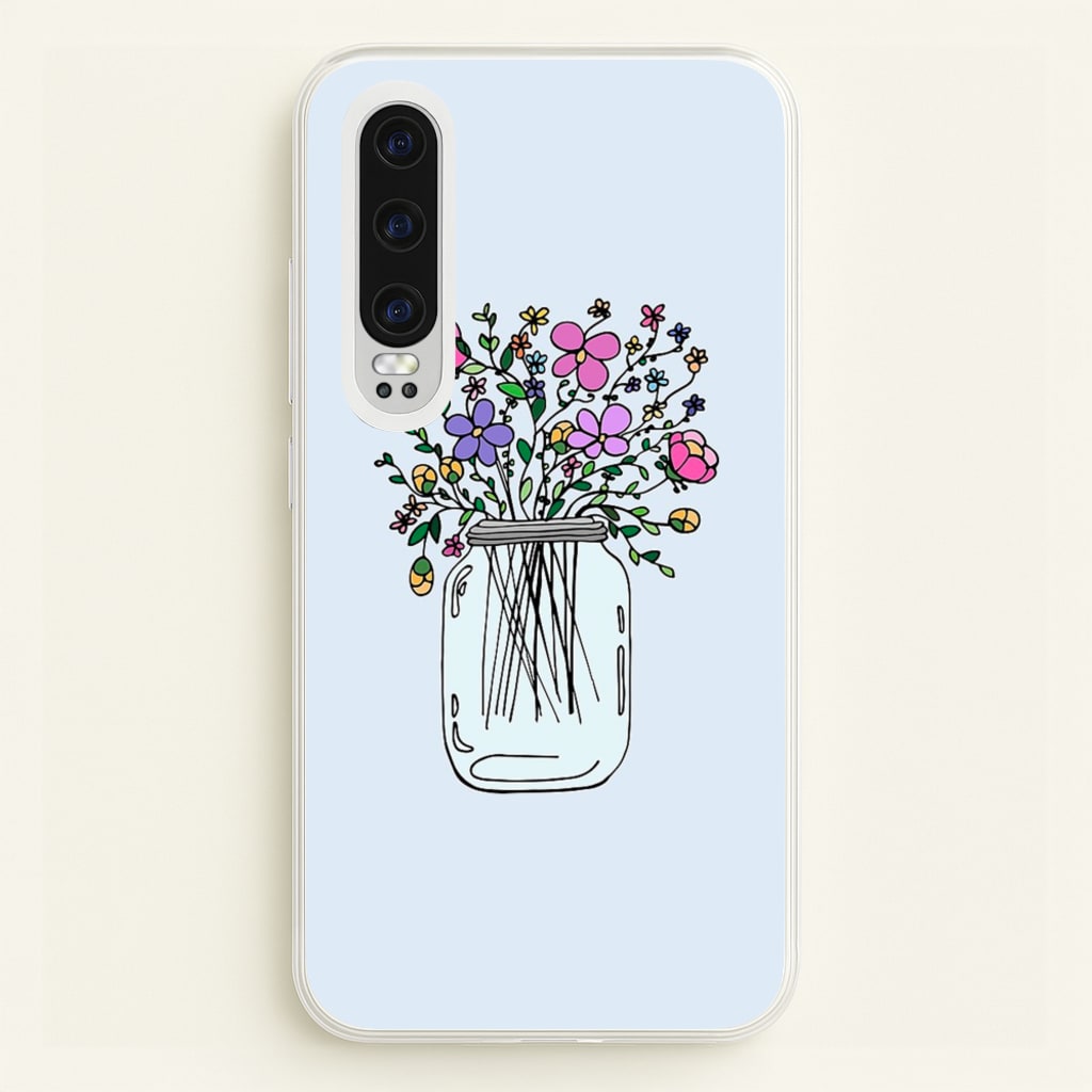 Cartoon Flower Jar - Floral Phone Case for Huawei P30