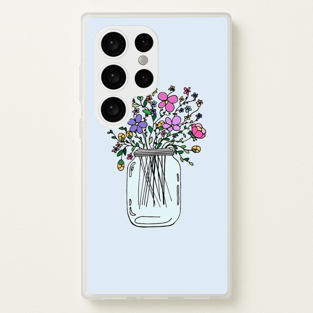 Cartoon Flower Jar - Floral Phone Case for Galaxy S24 Ultra