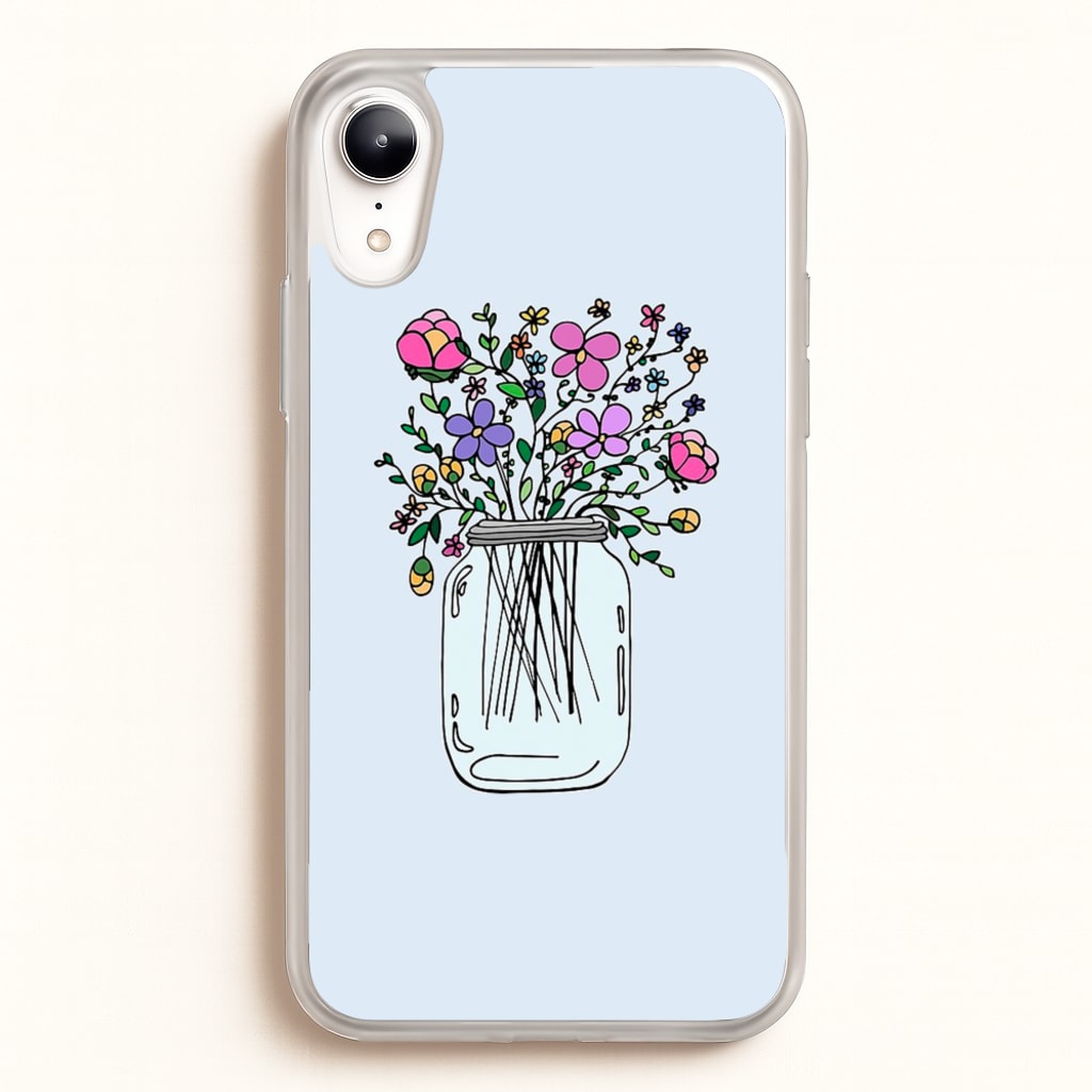 Cartoon Flower Jar - Floral Phone Case for iPhone XR