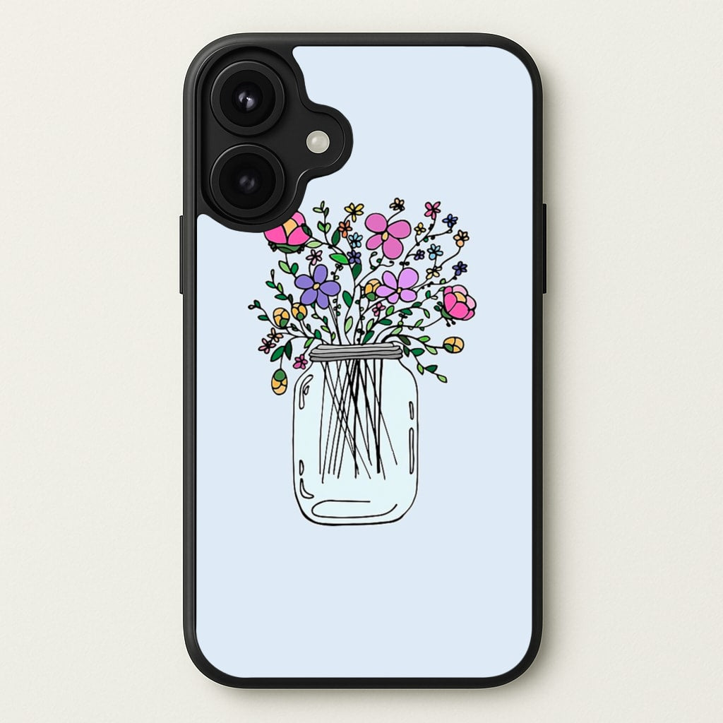 Cartoon Flower Jar Phone Case for iPhone 17