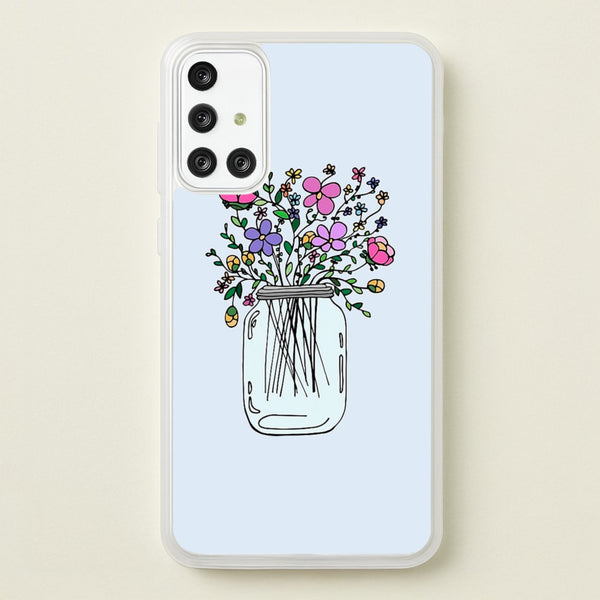 Cartoon Flower Jar - Floral Phone Case for Galaxy A71