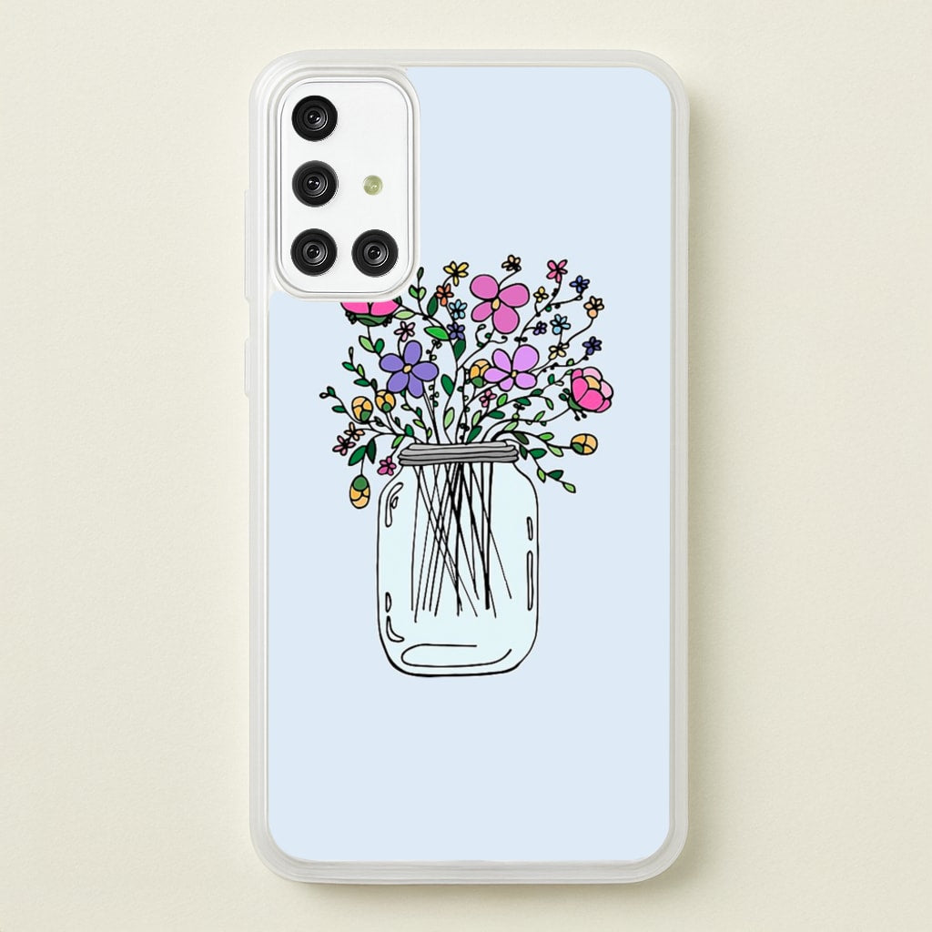 Cartoon Flower Jar - Floral Phone Case for Galaxy A71