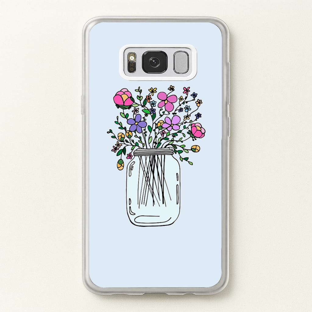 Cartoon Flower Jar - Floral Phone Case for Galaxy S8 Plus