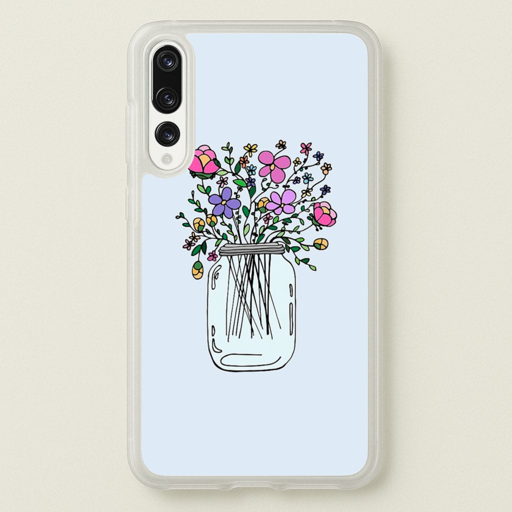 Cartoon Flower Jar - Floral Phone Case for Huawei P20 Pro