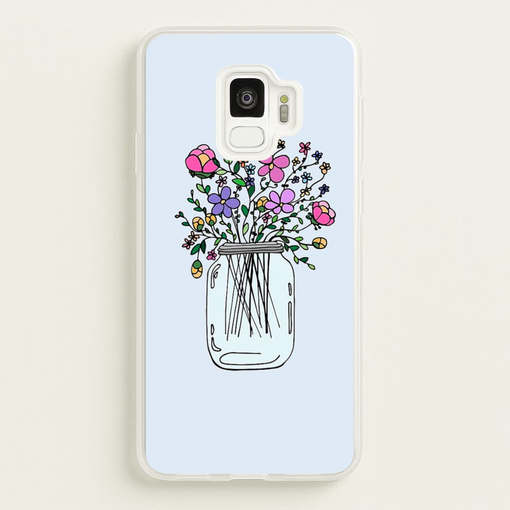 Cartoon Flower Jar - Floral Phone Case for Galaxy S9