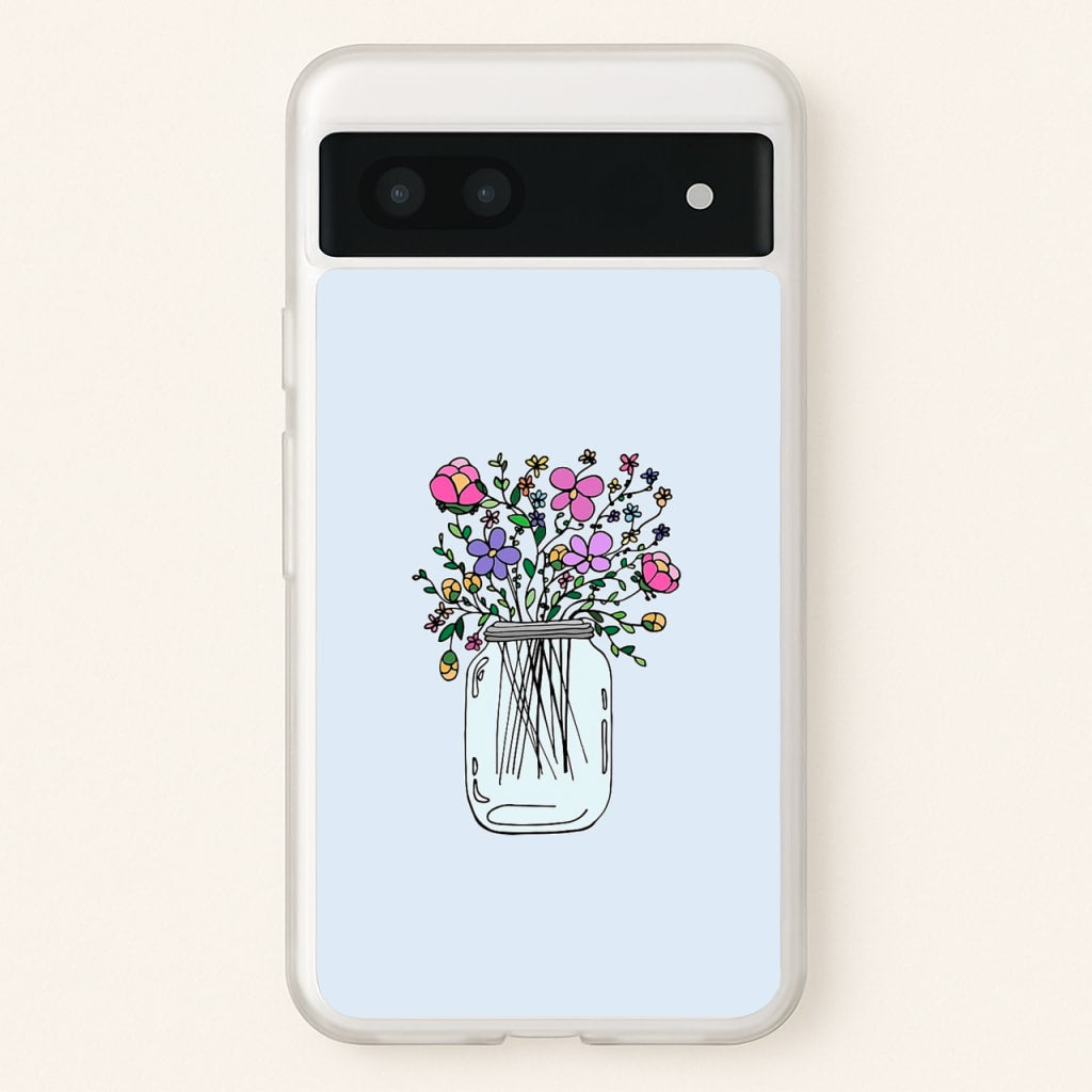 Cartoon Flower Jar - Floral Phone Case for Google Pixel 7a