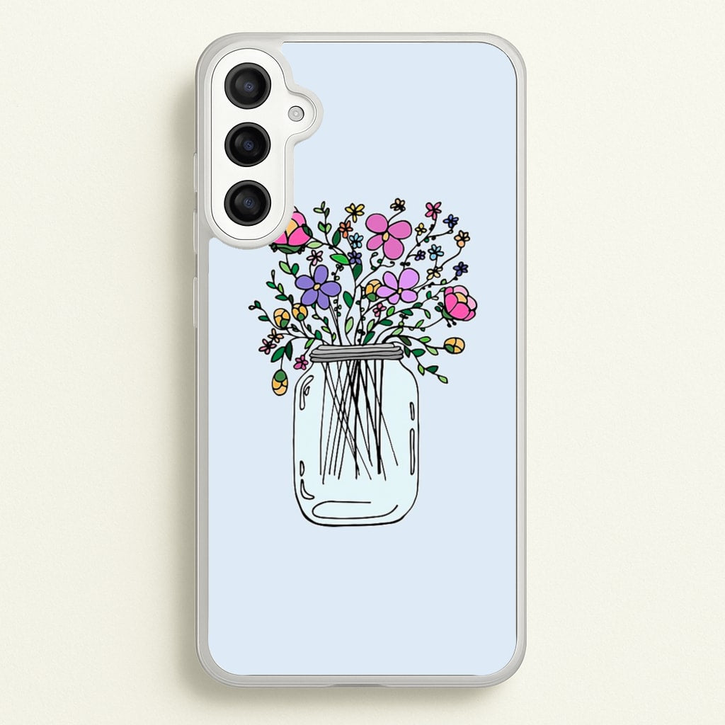 Cartoon Flower Jar - Floral Phone Case for Galaxy A34