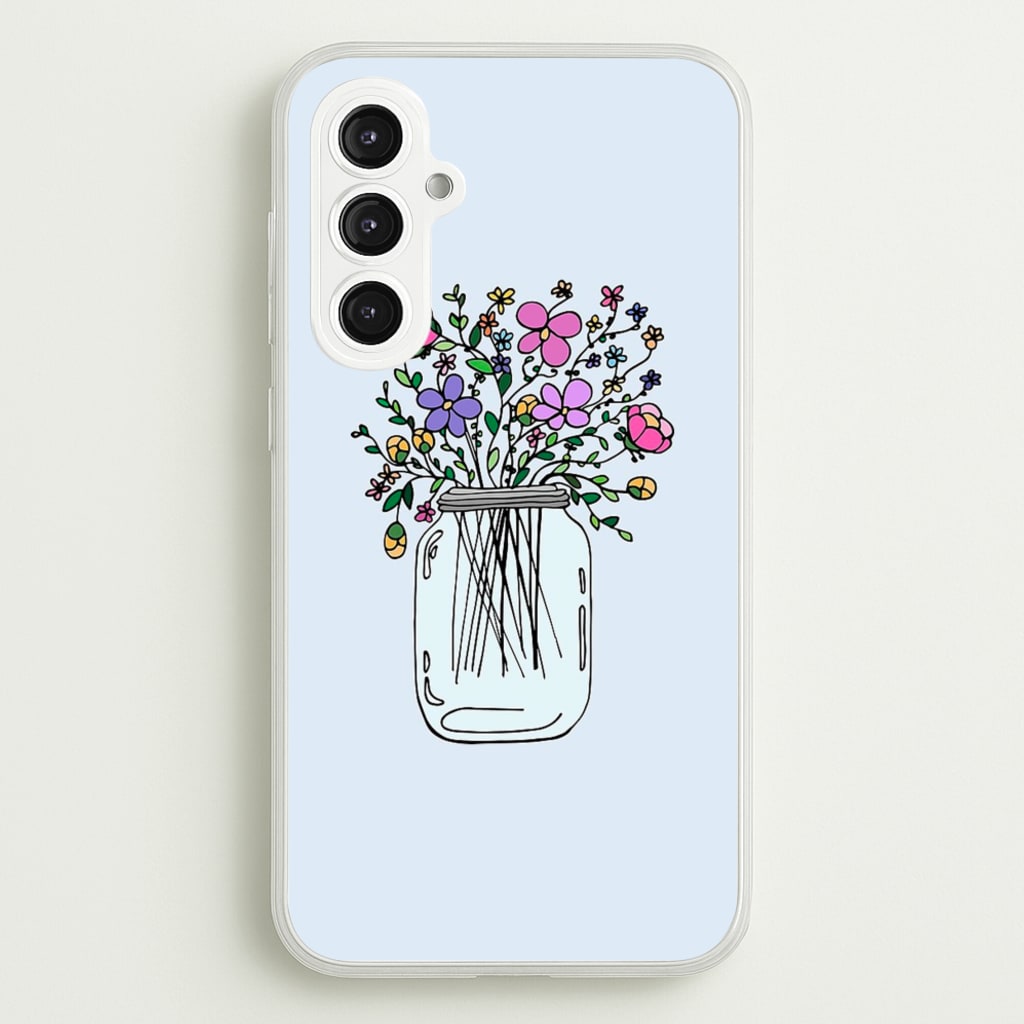 Cartoon Flower Jar - Floral Phone Case for Galaxy S23FE