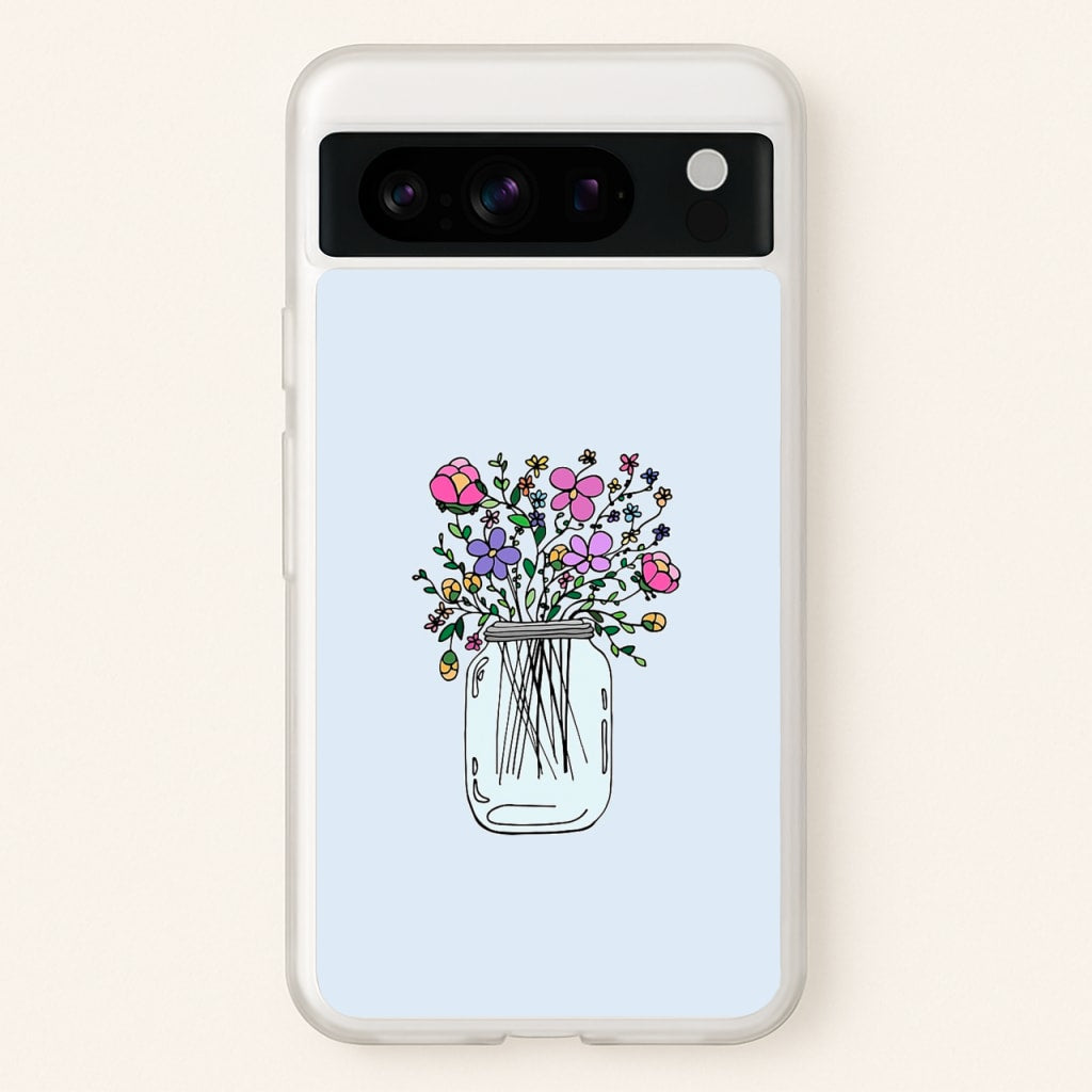 Cartoon Flower Jar - Floral Phone Case for Google Pixel 8 Pro