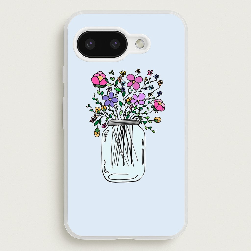 Cartoon Flower Jar - Floral Phone Case for Google Pixel 9a