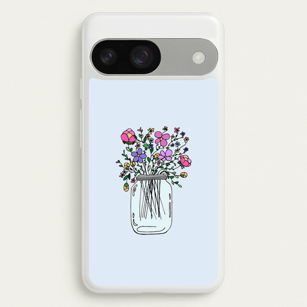 Cartoon Flower Jar - Floral Phone Case for Google Pixel 9 / 9 Pro