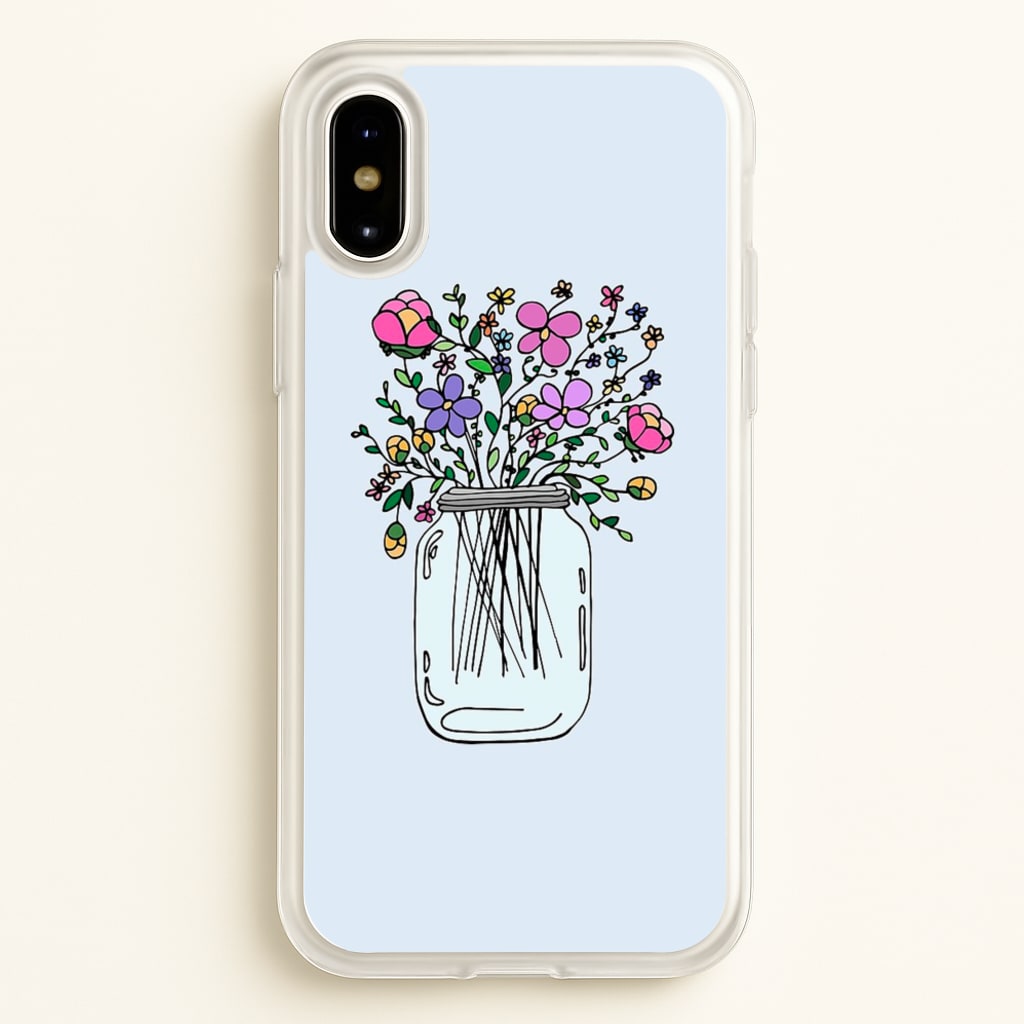 Cartoon Flower Jar - Floral Phone Case for iPhone X / XS