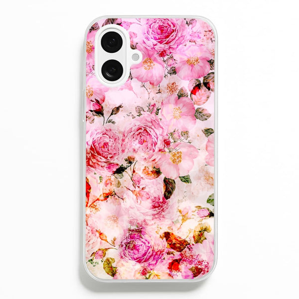Pretty Pink Chic Floral Pattern - Floral Phone Case for iPhone 16 Plus