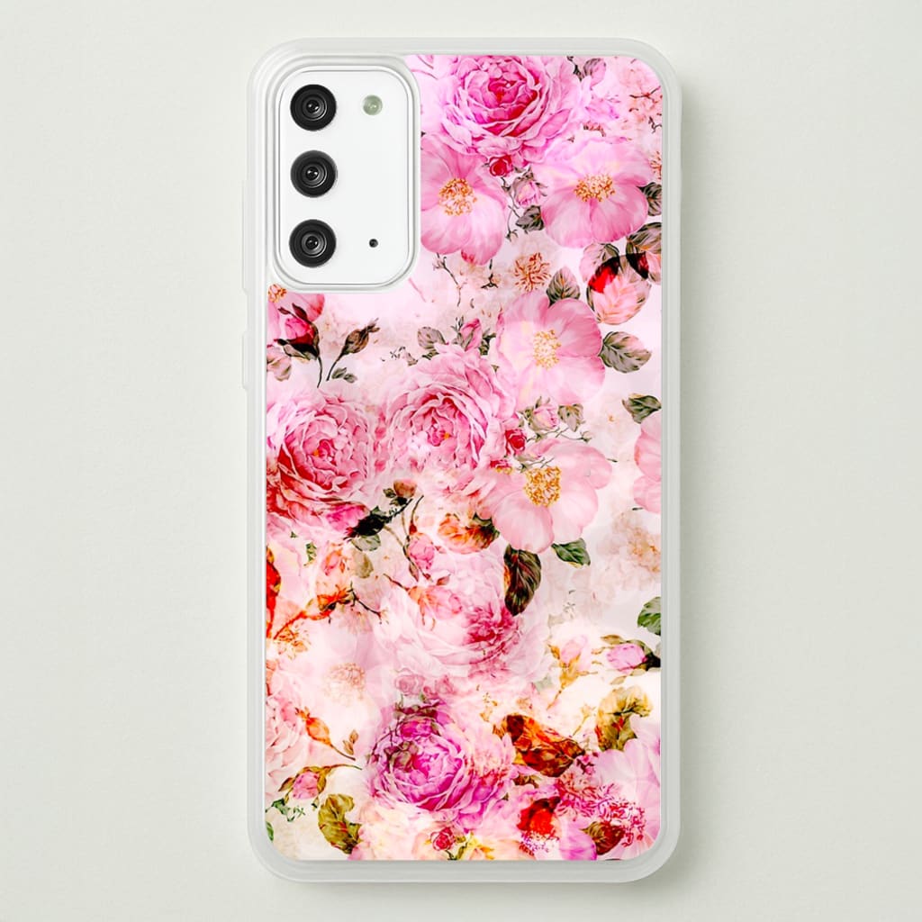 Pretty Pink Chic Floral Pattern - Floral Phone Case for Galaxy Note 20