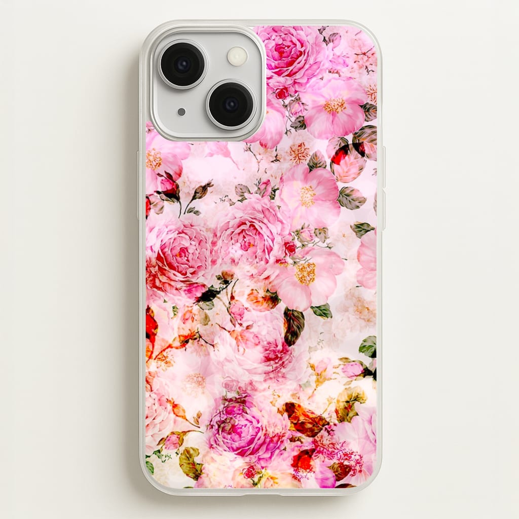 Pretty Pink Chic Floral Pattern - Floral Phone Case for iPhone 13 Mini