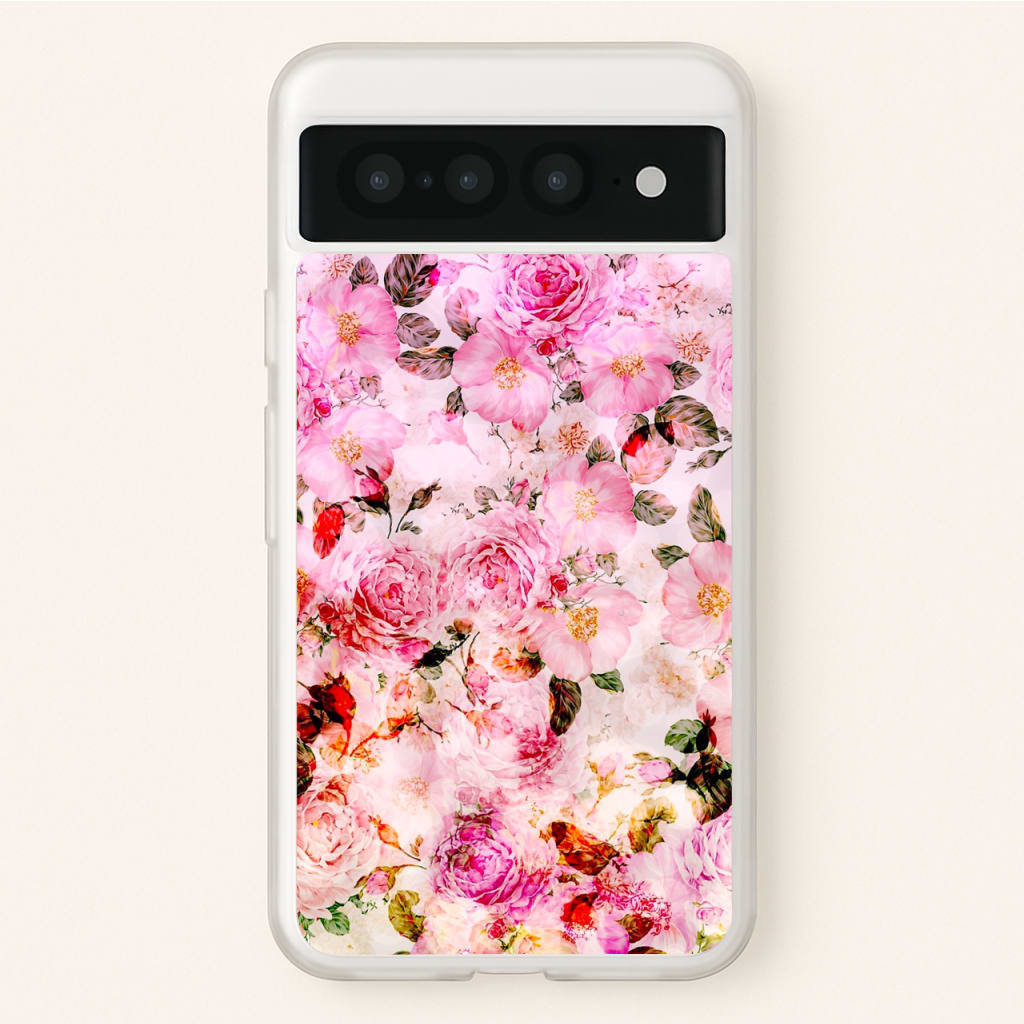 Pretty Pink Chic Floral Pattern - Floral Phone Case for Google Pixel 7 Pro