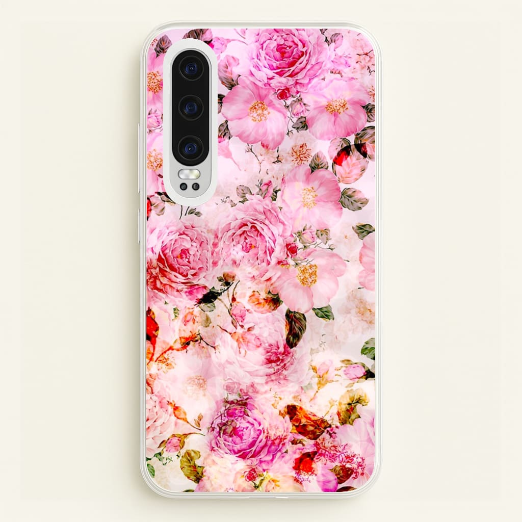 Pretty Pink Chic Floral Pattern - Floral Phone Case for Huawei P30