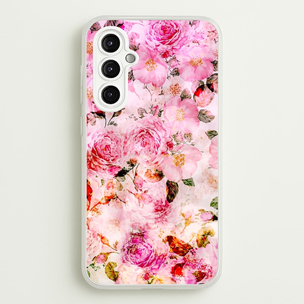 Pretty Pink Chic Floral Pattern - Floral Phone Case for Galaxy A14