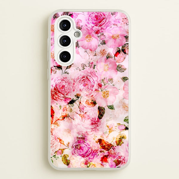Pretty Pink Chic Floral Pattern - Floral Phone Case for Galaxy A54