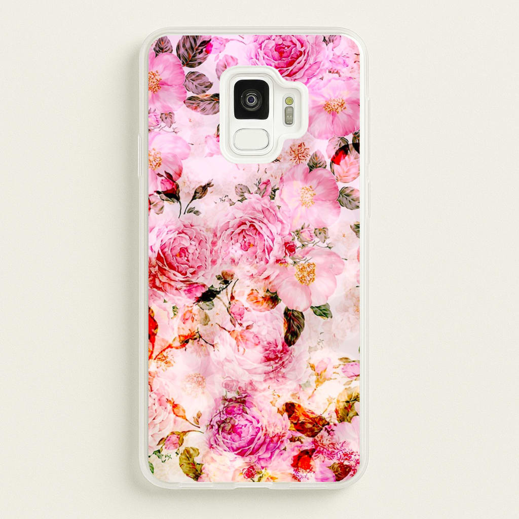 Pretty Pink Chic Floral Pattern - Floral Phone Case for Galaxy S9