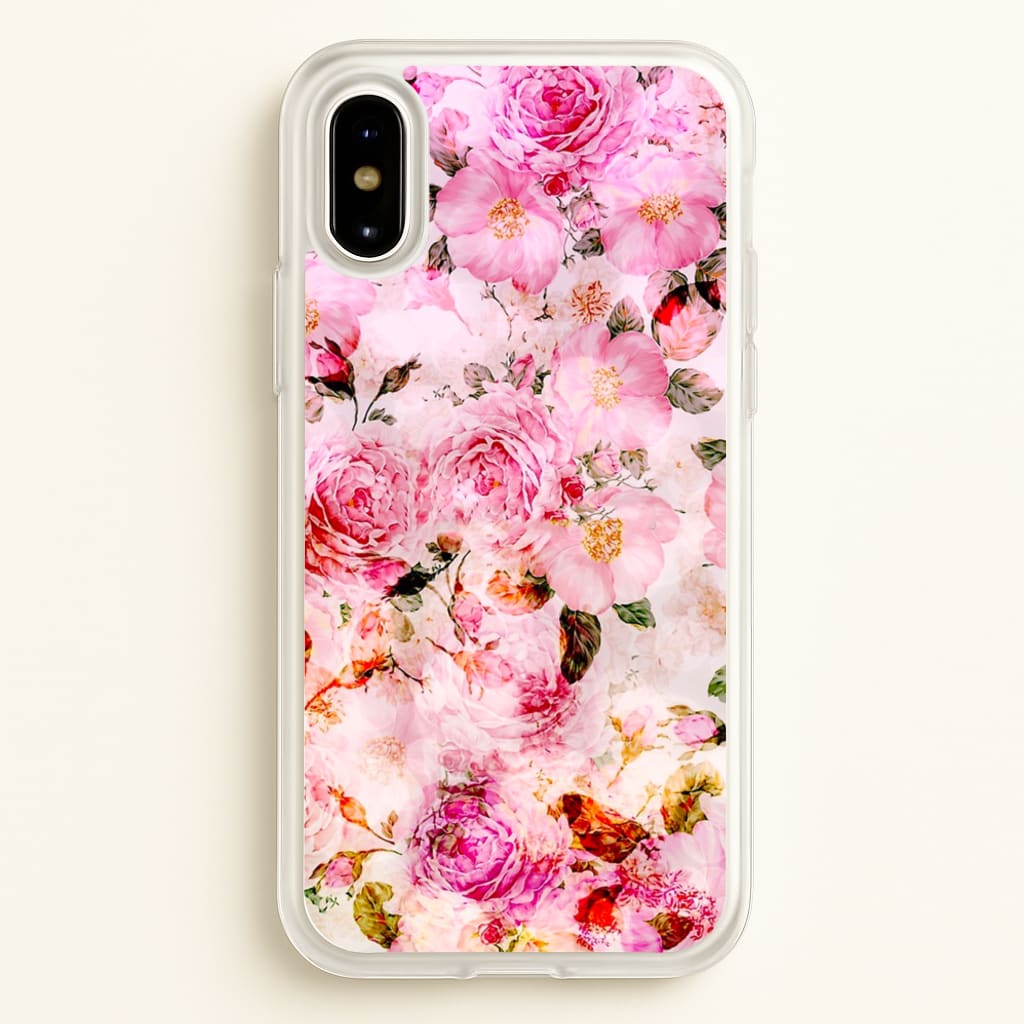 Pretty Pink Chic Floral Pattern - Floral Phone Case for iPhone X / XS