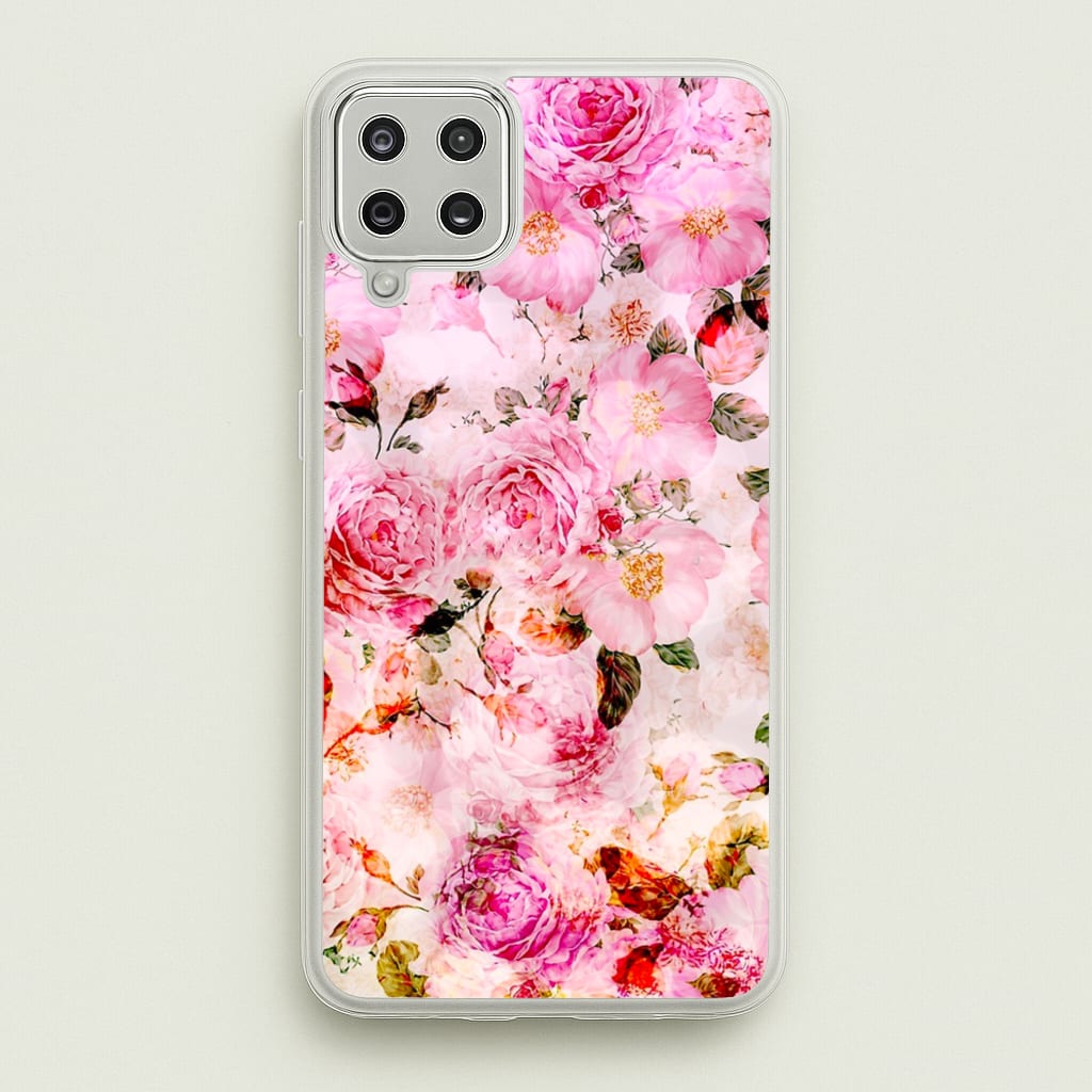 Pretty Pink Chic Floral Pattern - Floral Phone Case for Galaxy A12
