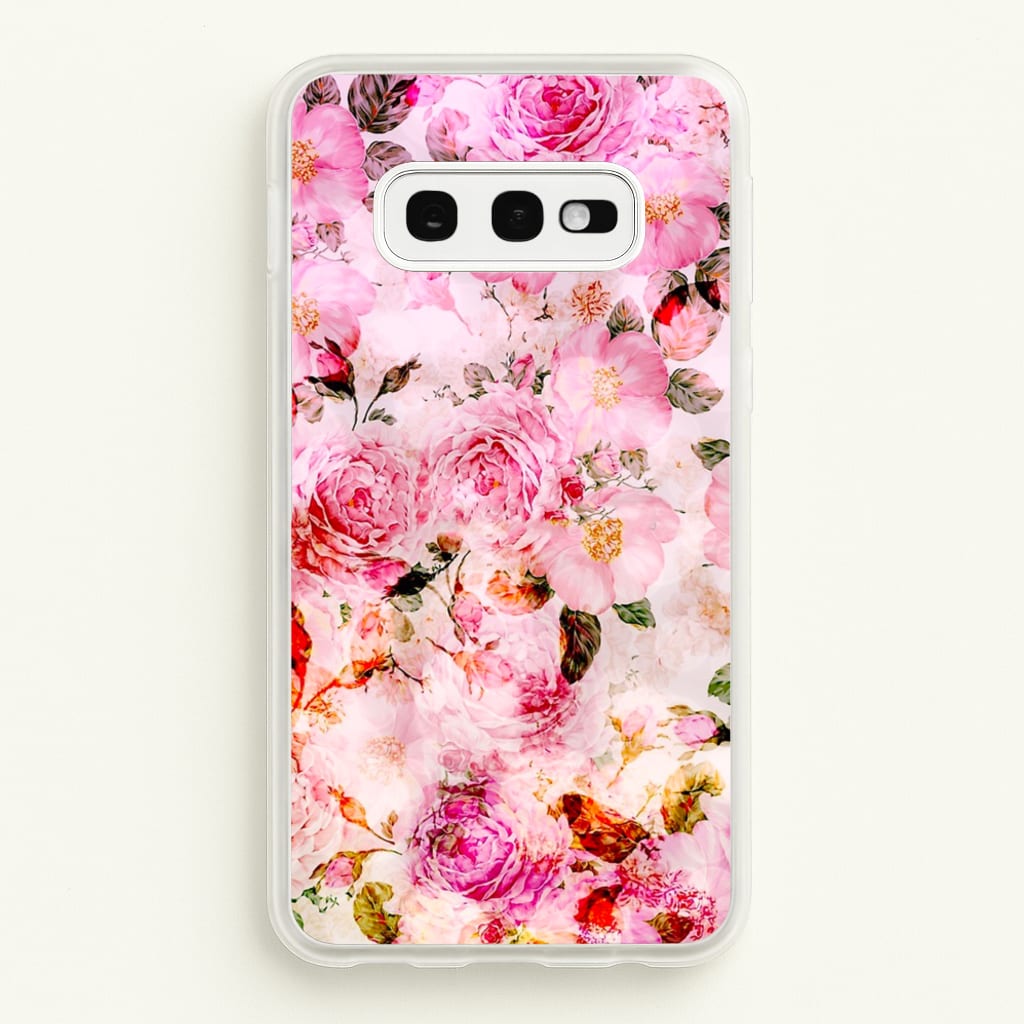 Pretty Pink Chic Floral Pattern - Floral Phone Case for Galaxy S10e