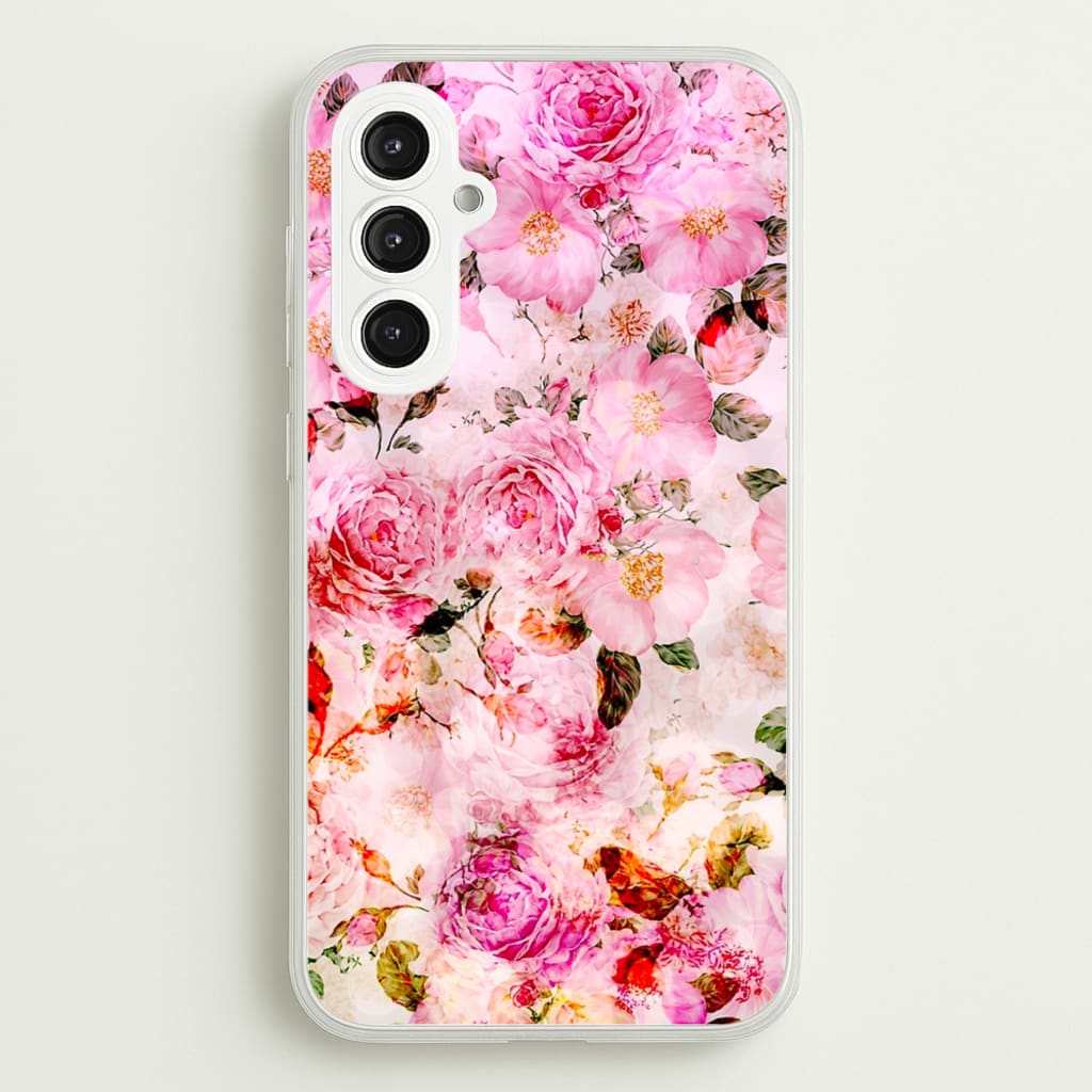 Pretty Pink Chic Floral Pattern - Floral Phone Case for Galaxy S23FE