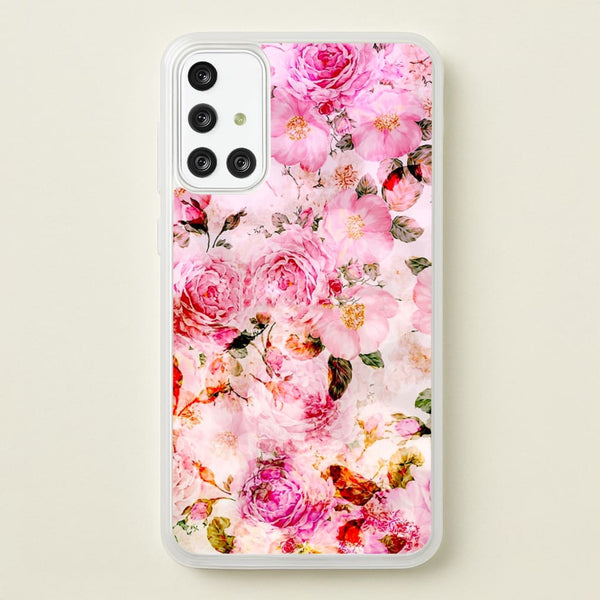 Pretty Pink Chic Floral Pattern - Floral Phone Case for Galaxy A71