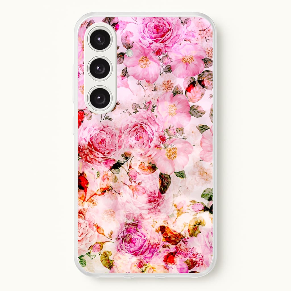 Pretty Pink Chic Floral Pattern - Floral Phone Case for Galaxy S24