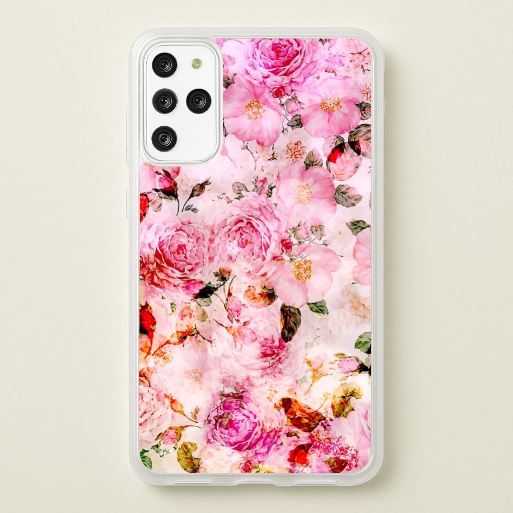 Pretty Pink Chic Floral Pattern - Floral Phone Case for Galaxy S20 Plus