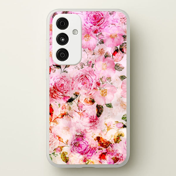 Pretty Pink Chic Floral Pattern - Floral Phone Case for Galaxy A35