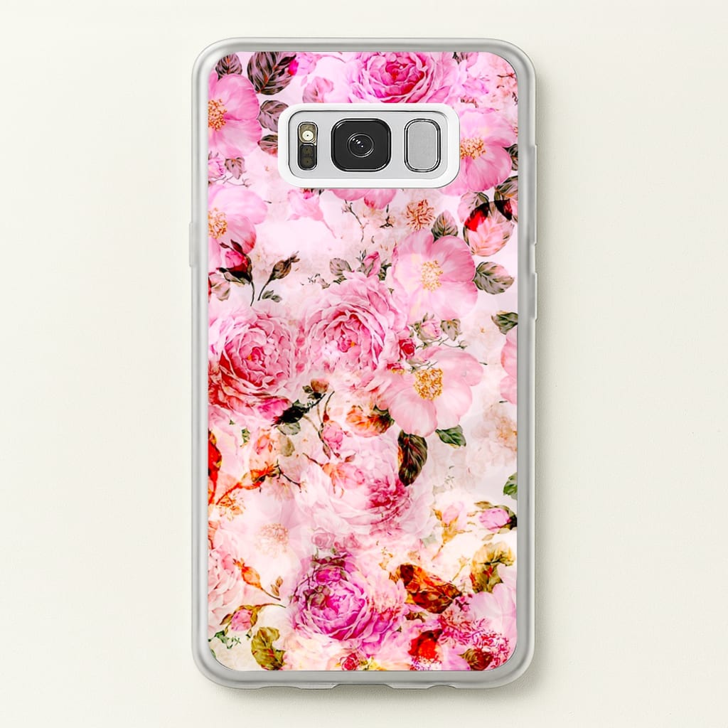 Pretty Pink Chic Floral Pattern - Floral Phone Case for Galaxy S8