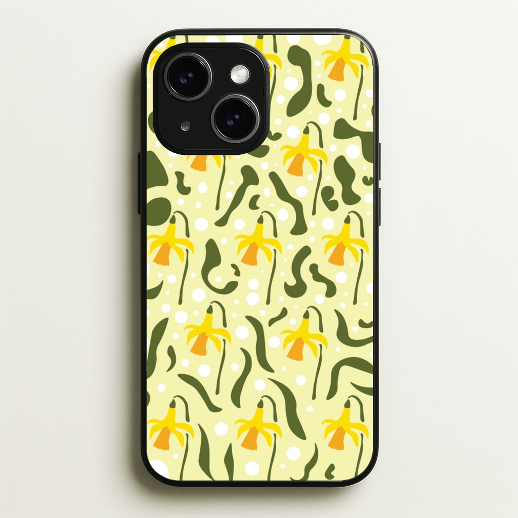 Daffodil Pattern - Floral - Floral Phone Case for iPhone 15 Plus
