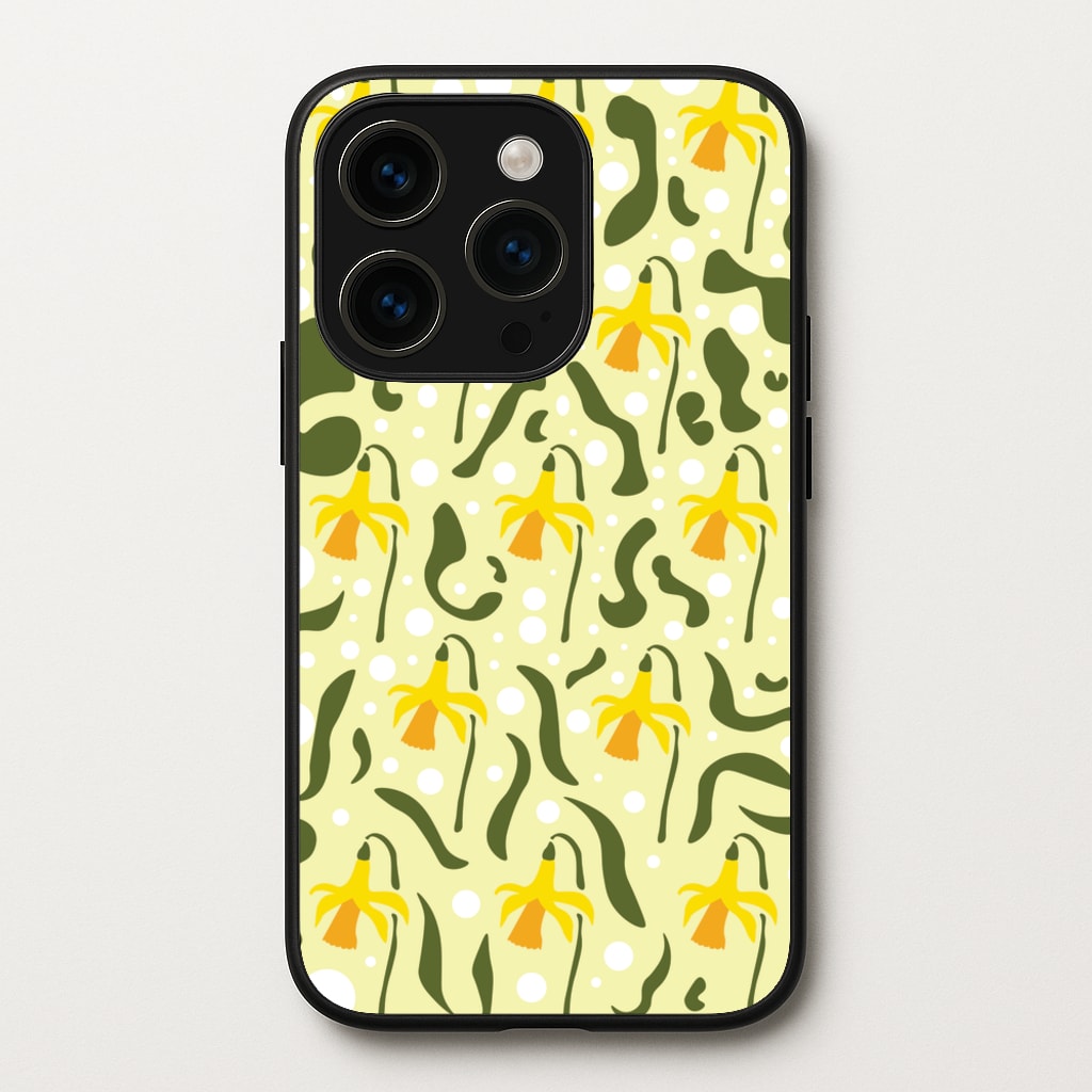 Daffodil Pattern - Floral - Floral Phone Case for iPhone 15 Pro Max