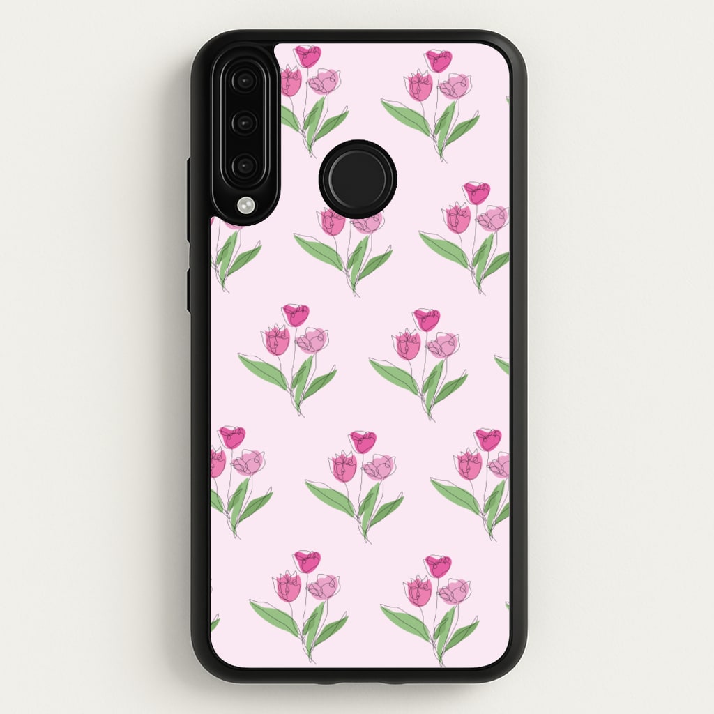 Pink Pattern - Floral - Floral Phone Case for Huawei P30 Lite