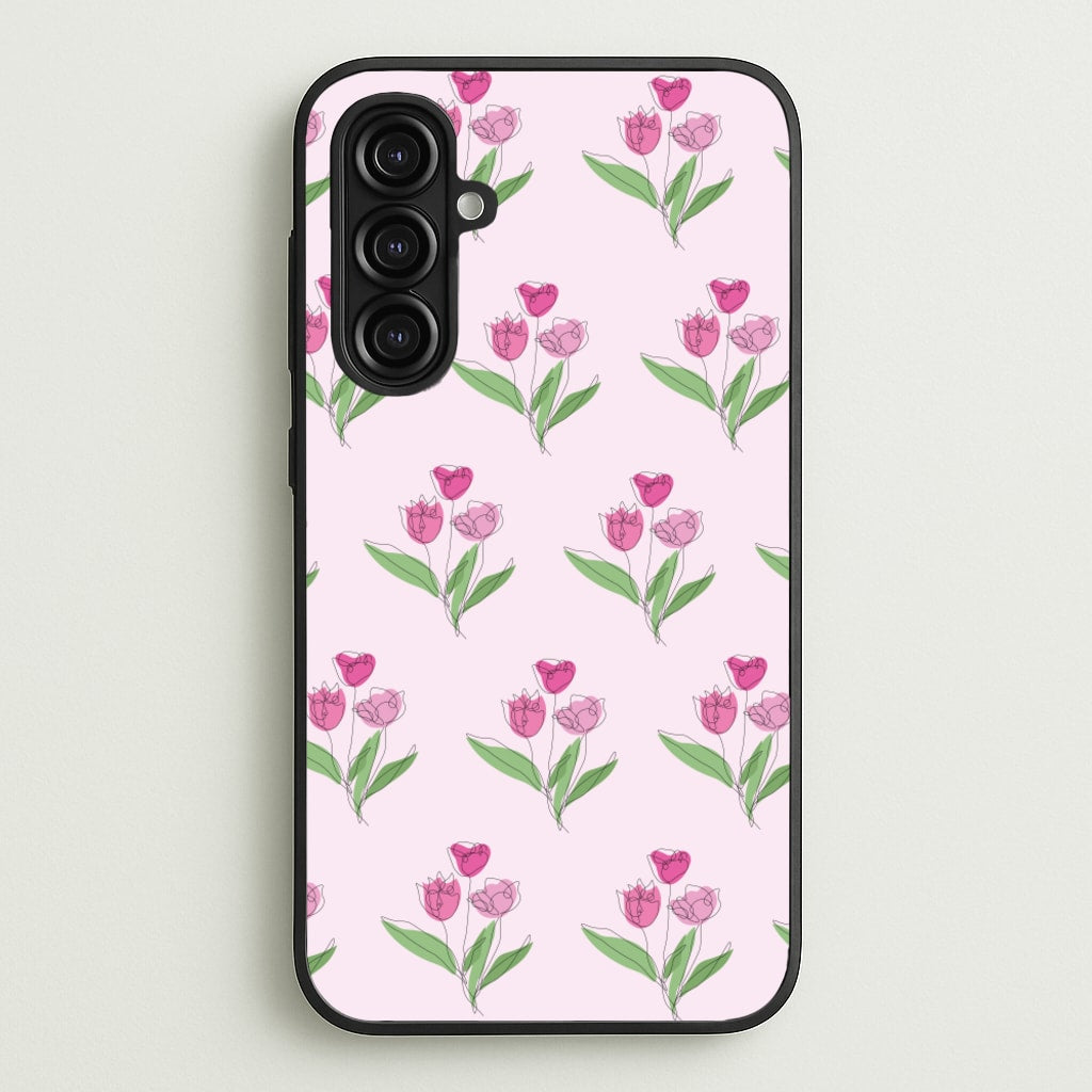 Pink Pattern - Floral - Floral Phone Case for Galaxy A16