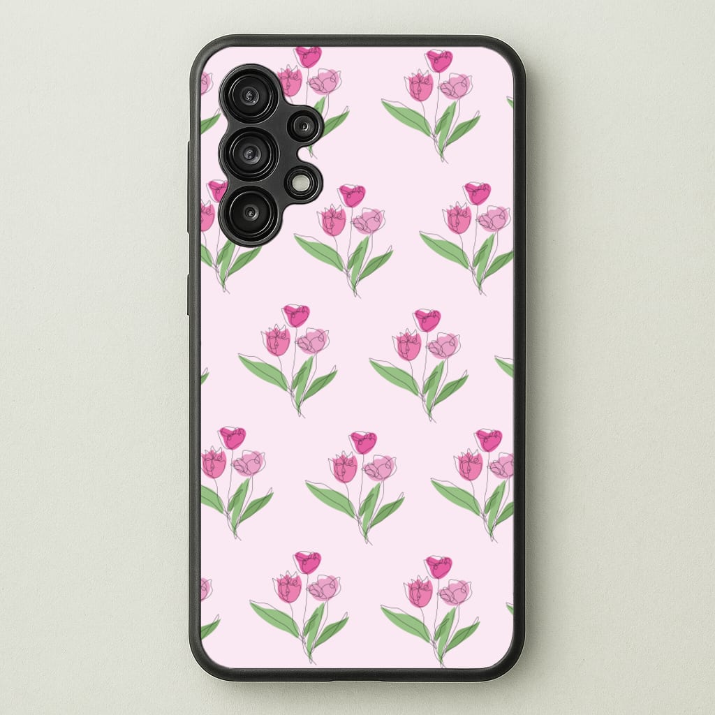 Pink Pattern - Floral - Floral Phone Case for Galaxy A13