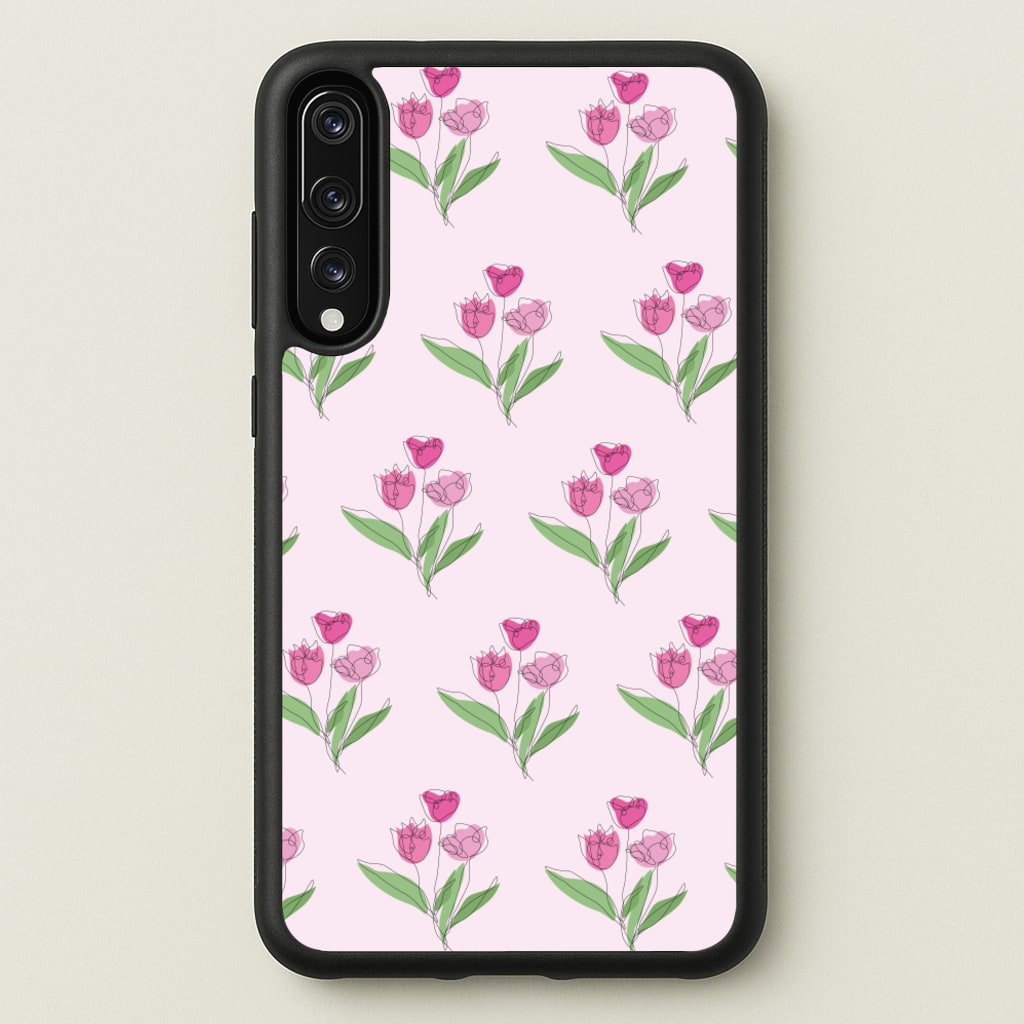 Pink Pattern - Floral - Floral Phone Case for Huawei P20 Pro
