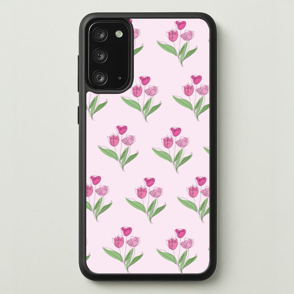 Pink Pattern - Floral - Floral Phone Case for Galaxy Note 20