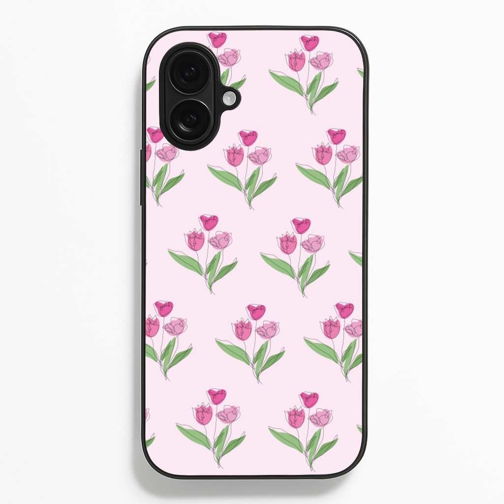 Pink Pattern - Floral - Floral Phone Case for iPhone 16 Plus